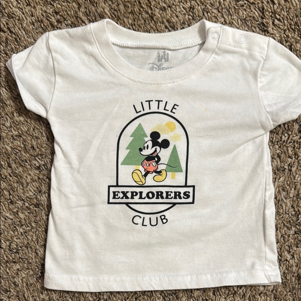 Disney Little Explorers Club T-Shirt - White and Black